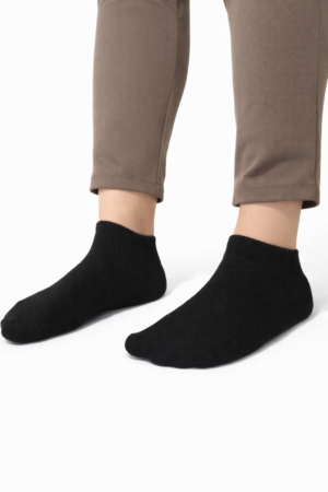 KYNOR ComfortFit Ankle Socks – Black (Pack of 10)