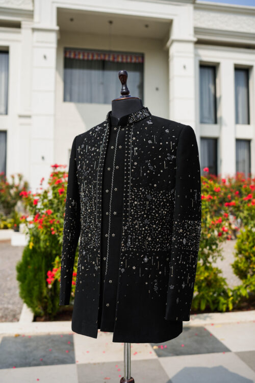 KYNOR Midnight Royal Embellished Indo-Western Jacket