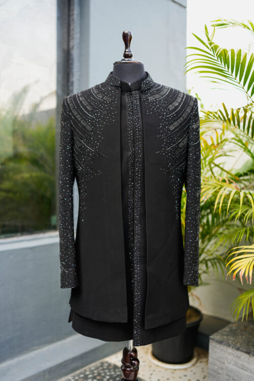 KYNOR Noir Royale Embellished Indo-Western Jacket